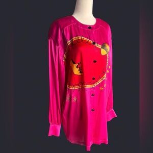 Vintage Escada Margaretha Ley 100% silk button down blouse Made in Germany sz 40